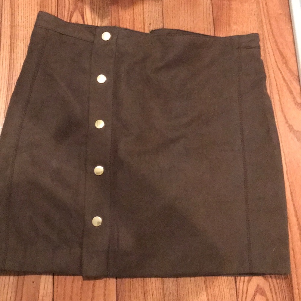 Brown suede skirt